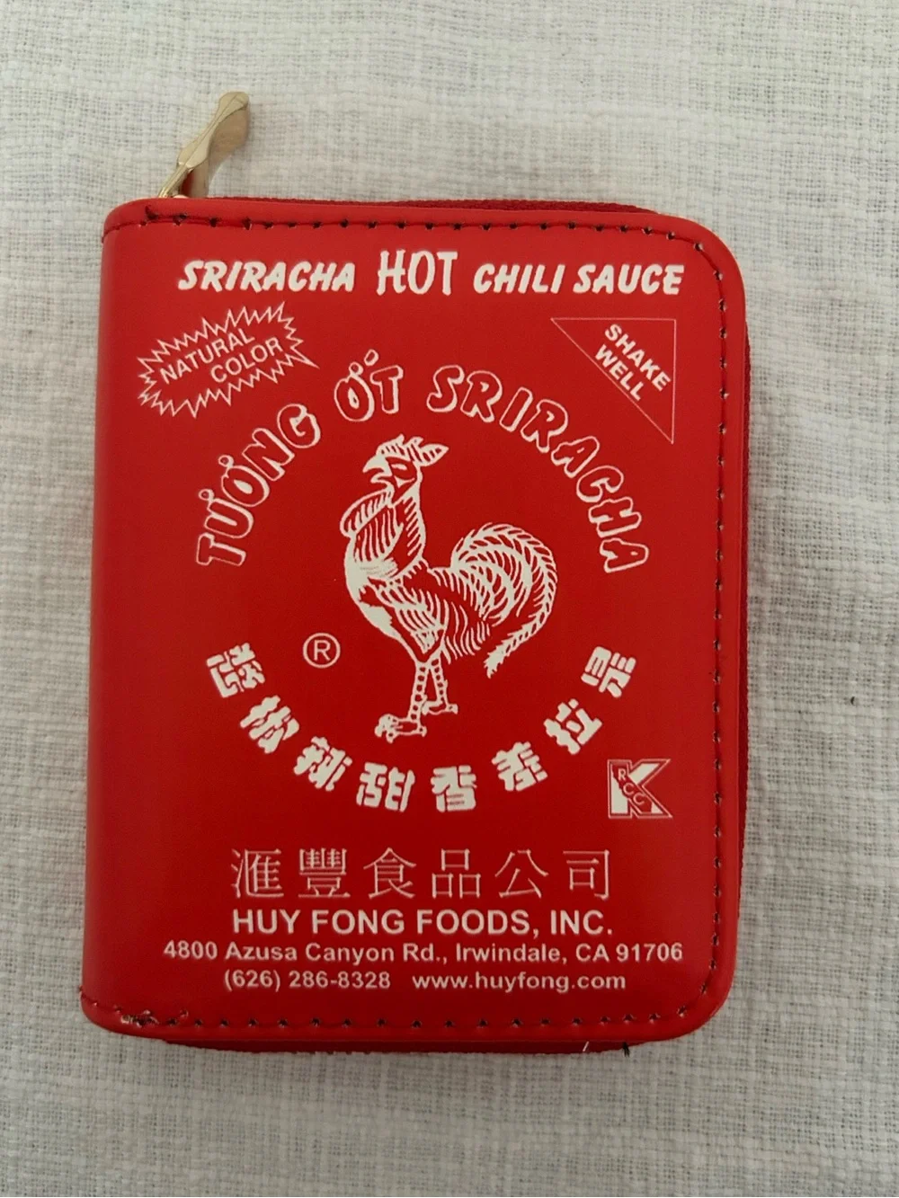 Huy Fong Sriracha Hot Chili Sauce Novelty Zipper Wallet Coin Purse Y2K